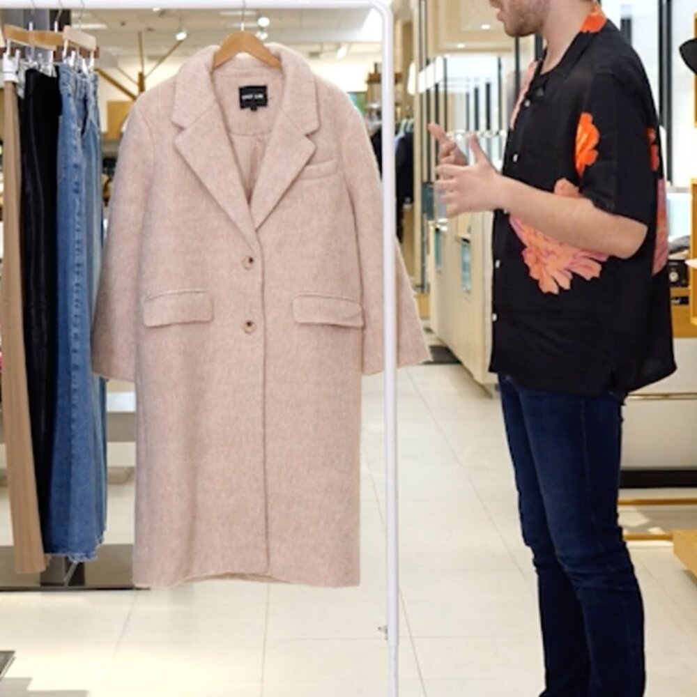 Grey Lab Woman Oversize Longline Wool Blend Coat,  XS - Picture 3 of 11